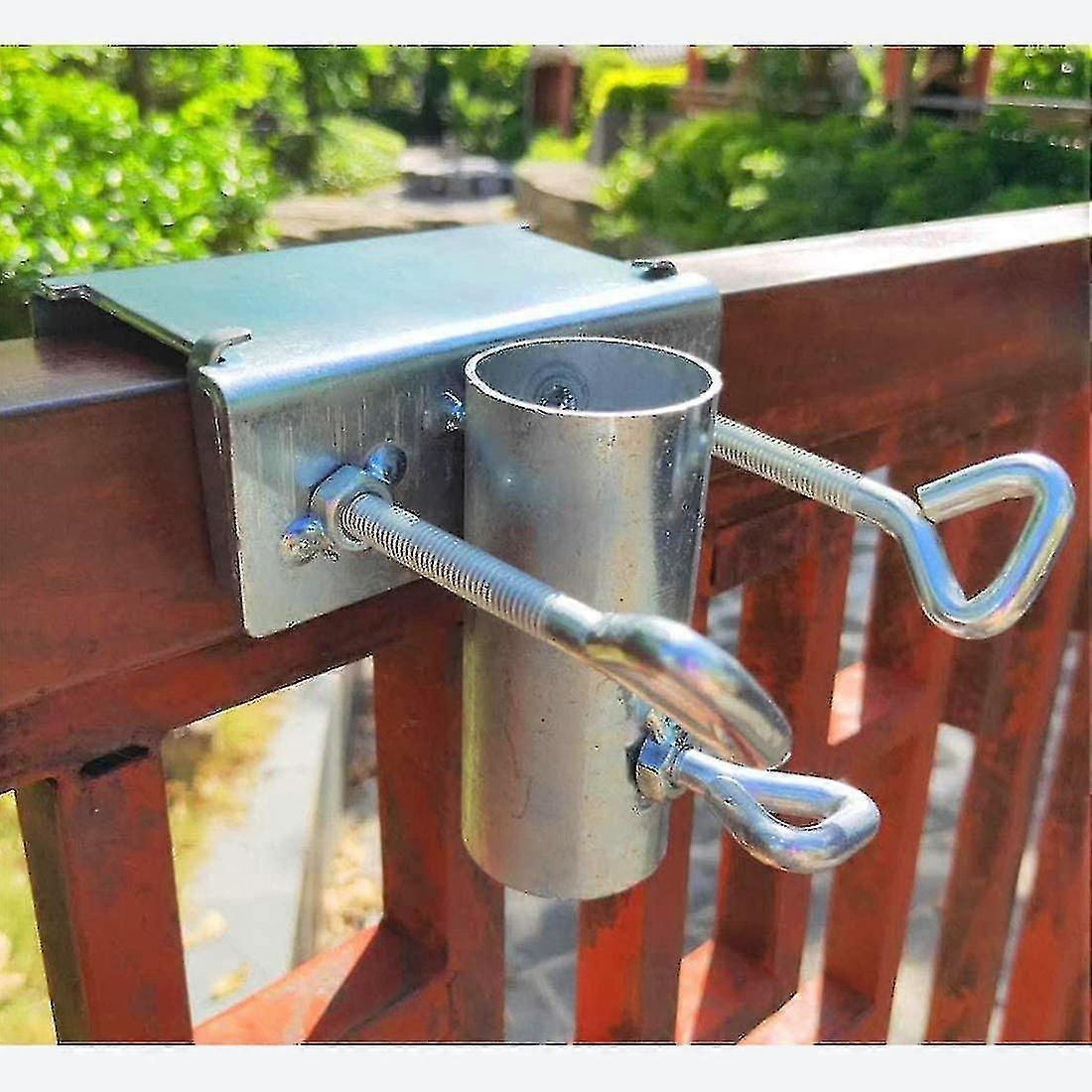 Metal Balkon Şemsiye Tutucu Kelepçe Çit