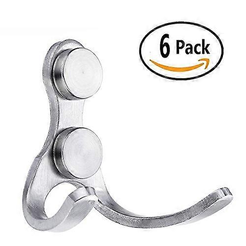 Bathroom Wall Hooks Stainless Steel Coat Hooks Set, Brushed Finish, 6pcs SpaceSaving Design