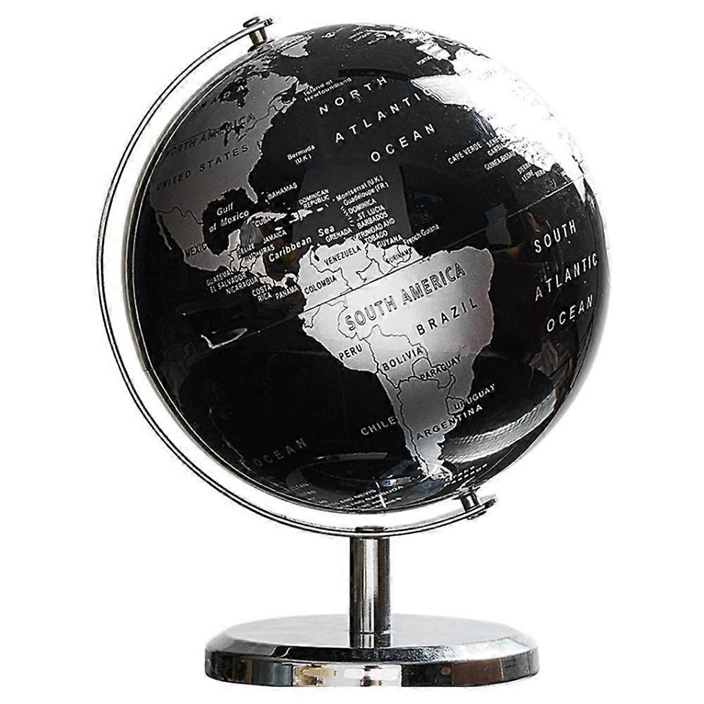 Black Desktop World Globe with Constellation Map, Small Tabletop Decoration for Office or Home