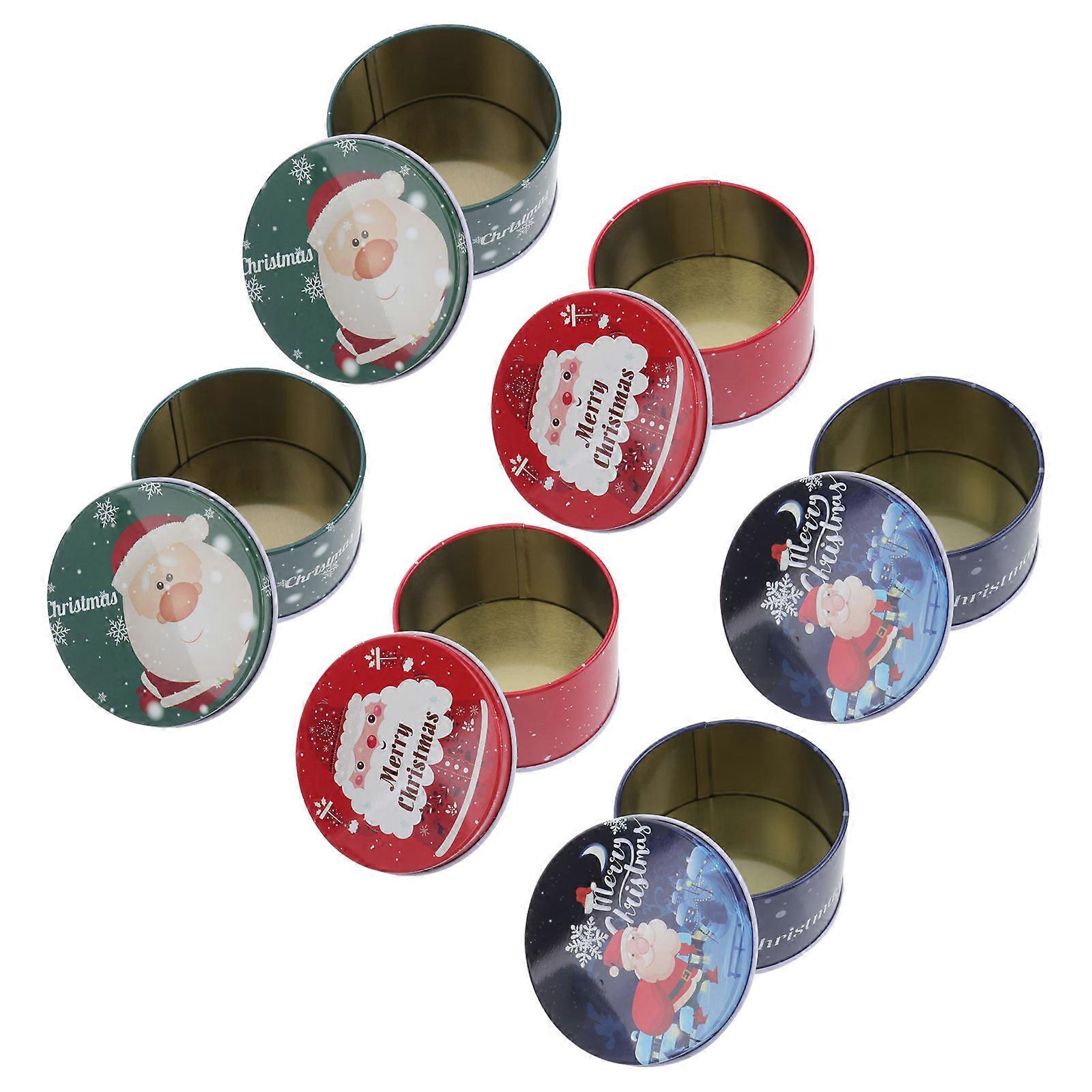 Biscuit Container Tinplate Candy Box for Candy Storage 6Pcs