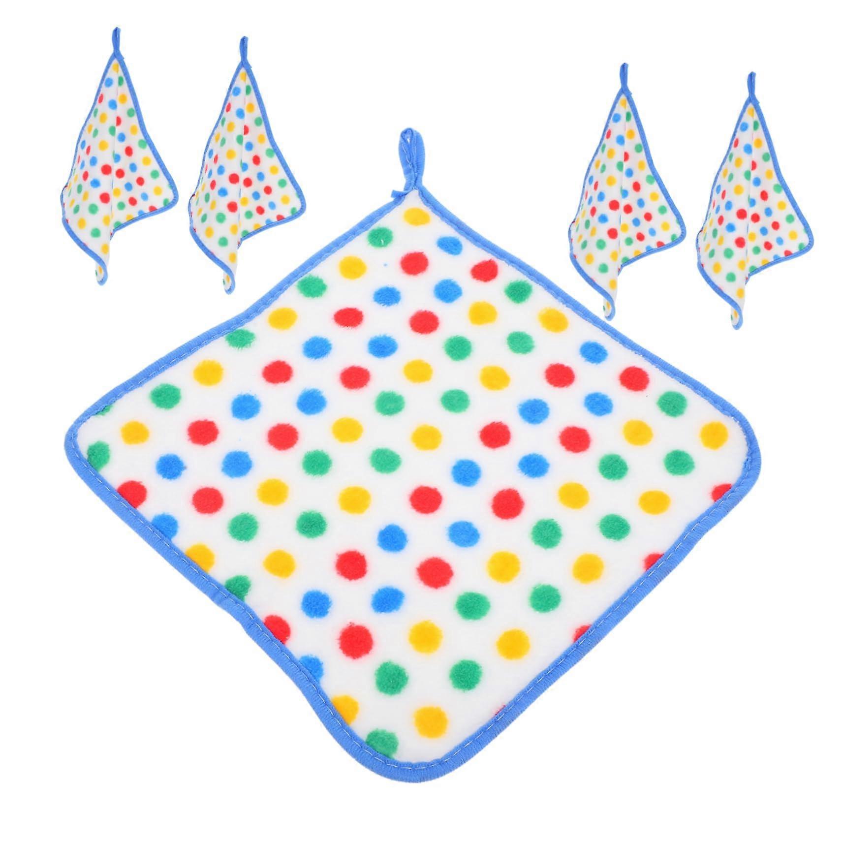 5pcs Absorbent Fleece Kitchen Towels with Hanging Loop, Soft Reusable Dish Drying Cloths