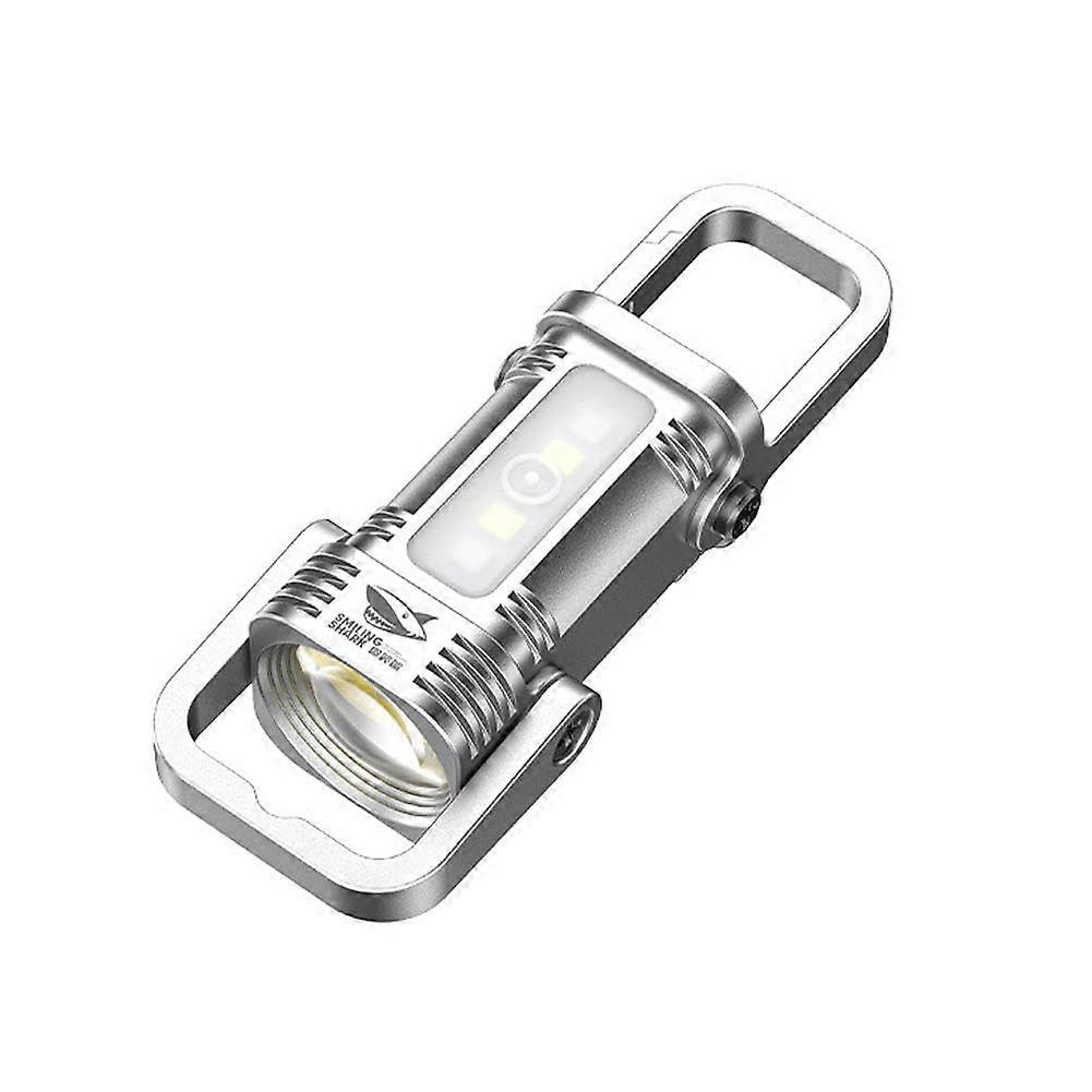 Rechargeable Keychain Flashlight with Magnetic Base, Waterproof Mini LED Work Light, 7 Modes