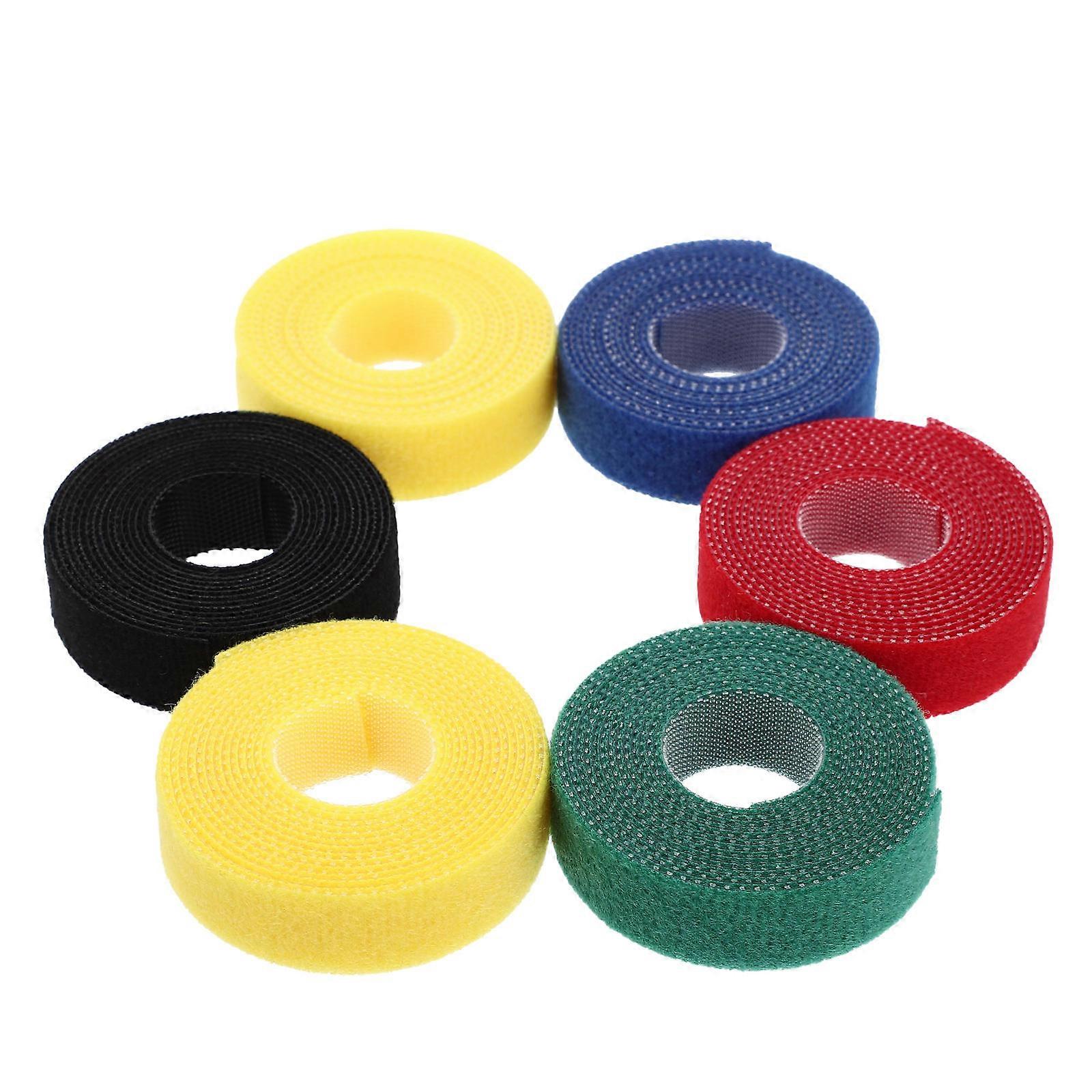 Fastening Cable Ties for Cord Organizer 6 Rolls Hook and Loop Material
