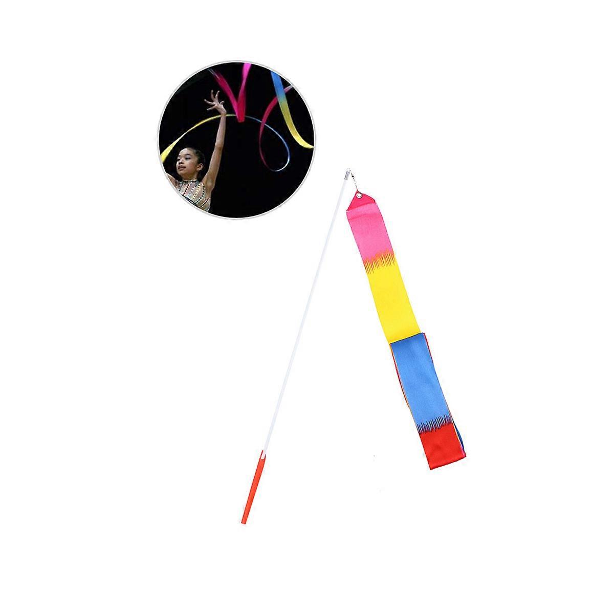 Gymnastics Streamers Rhythmic Ribbon for Dancing 3Pcs with Rod