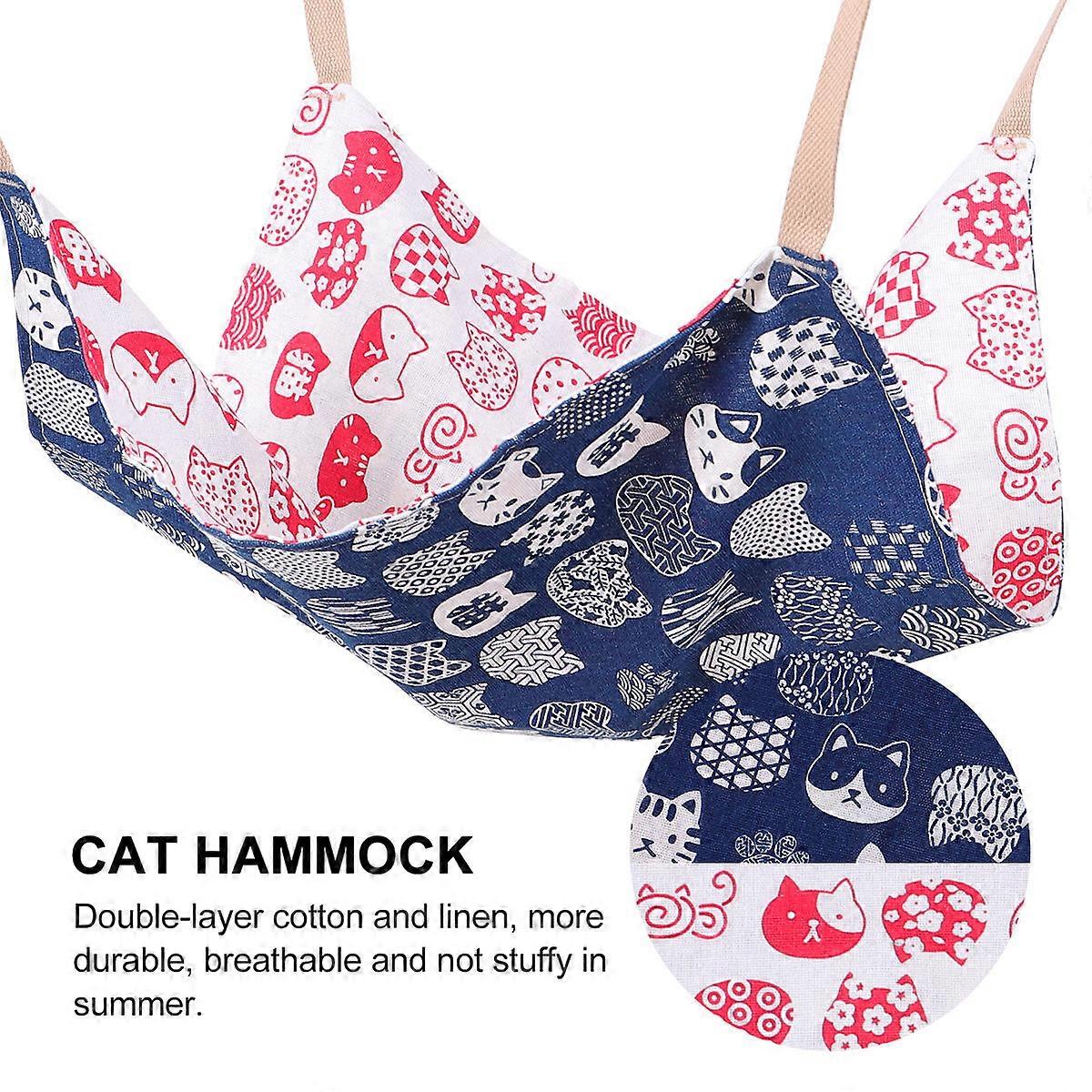 Cat Hammock Cotton Linen Double Sided Sleeping Bed for 1Pcs Cat