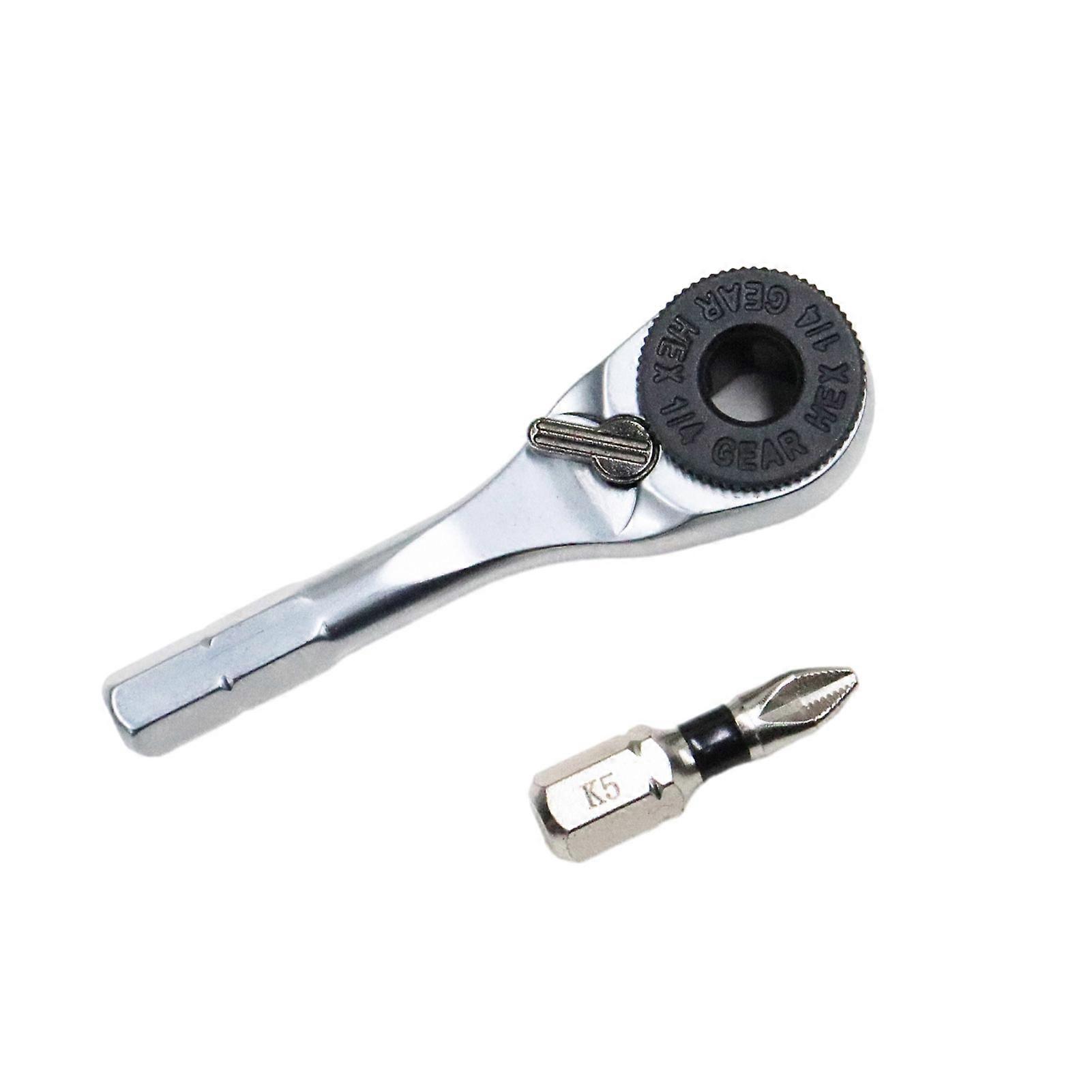 Mini Ratchet Wrench Comfortable Grip High Torque Output Multifunctional Bit Compatibility Hexagonal