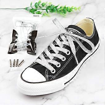 Lacets de chaussures colorés pour un design amusant et tendance avec embouts métalliques, 1 paire argentée métallisée 43