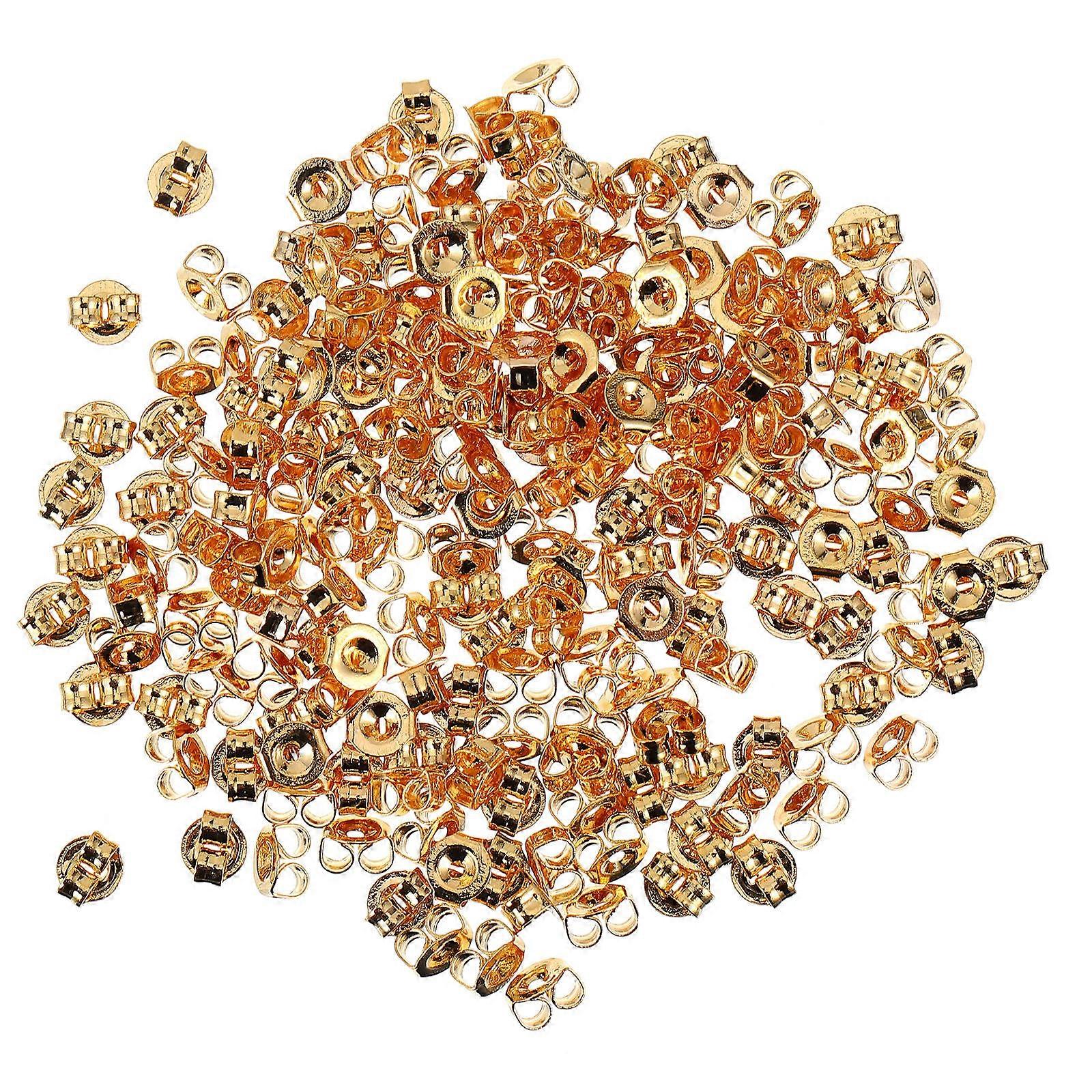 Golden Earring Back Clips Practical Safety Backs for Earrings 200Pcs
