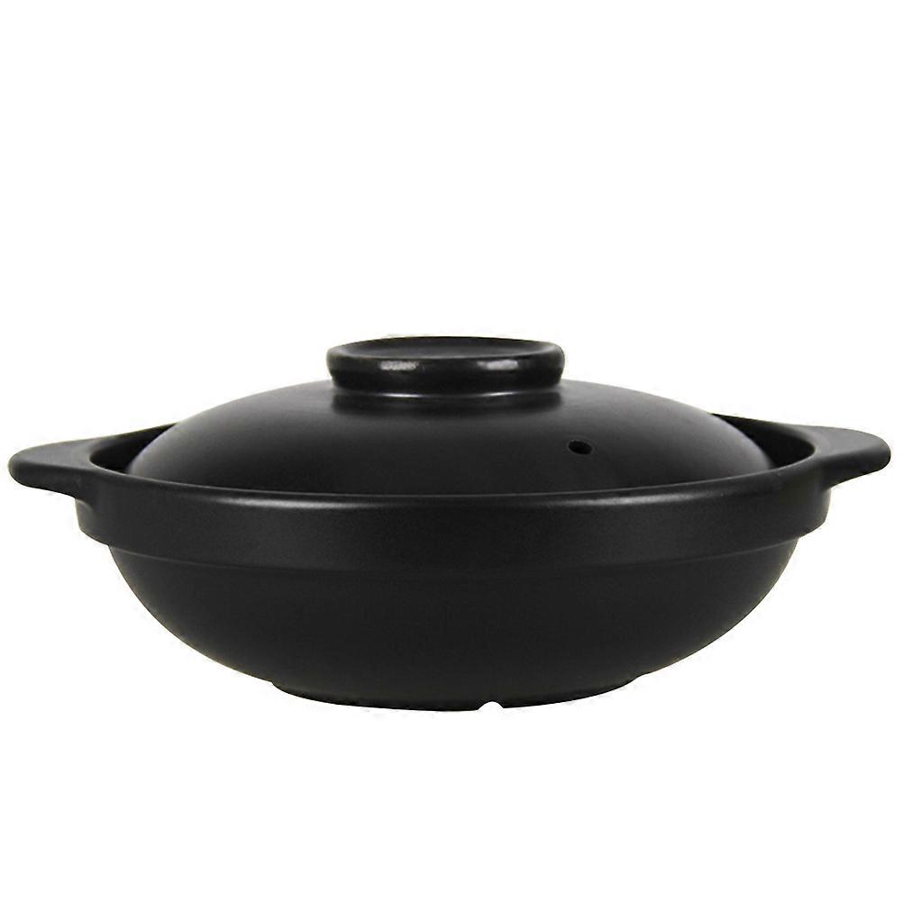 Black Ceramic Cooking Pot for Home Use Casserole Pan with Handle
