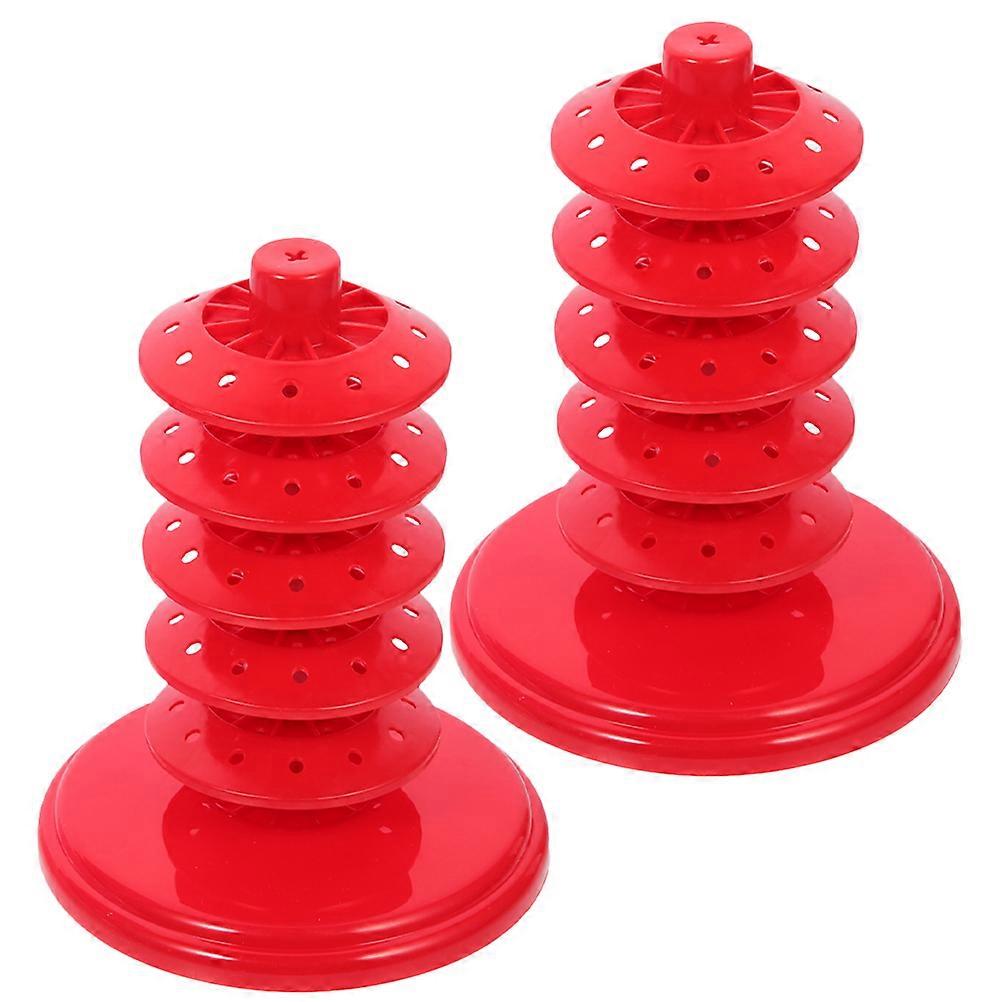 Multi-Function Lollipop Stand Adjustable Rack for Display 4Pcs Red Desktop