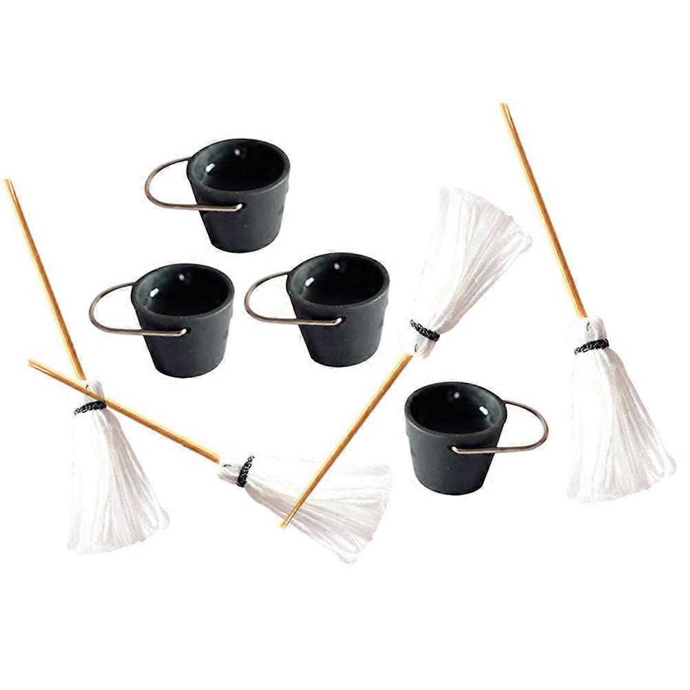 Miniature Cleaning Tool Mini Mop Bucket Kit for House Use 4Sets