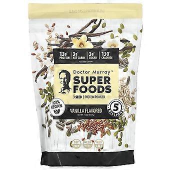 Dr. Murray's, Super Foods, 3 Seed Protein Powder, Pumpkin + Flax + Sunflower, Vanilla, 16 oz (453.5 