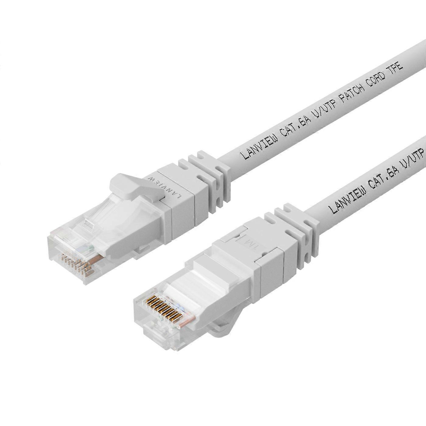 Lanview Network Cable CAT6A S/FTP 3m White LSZH HIGH-FLEX SmartClick