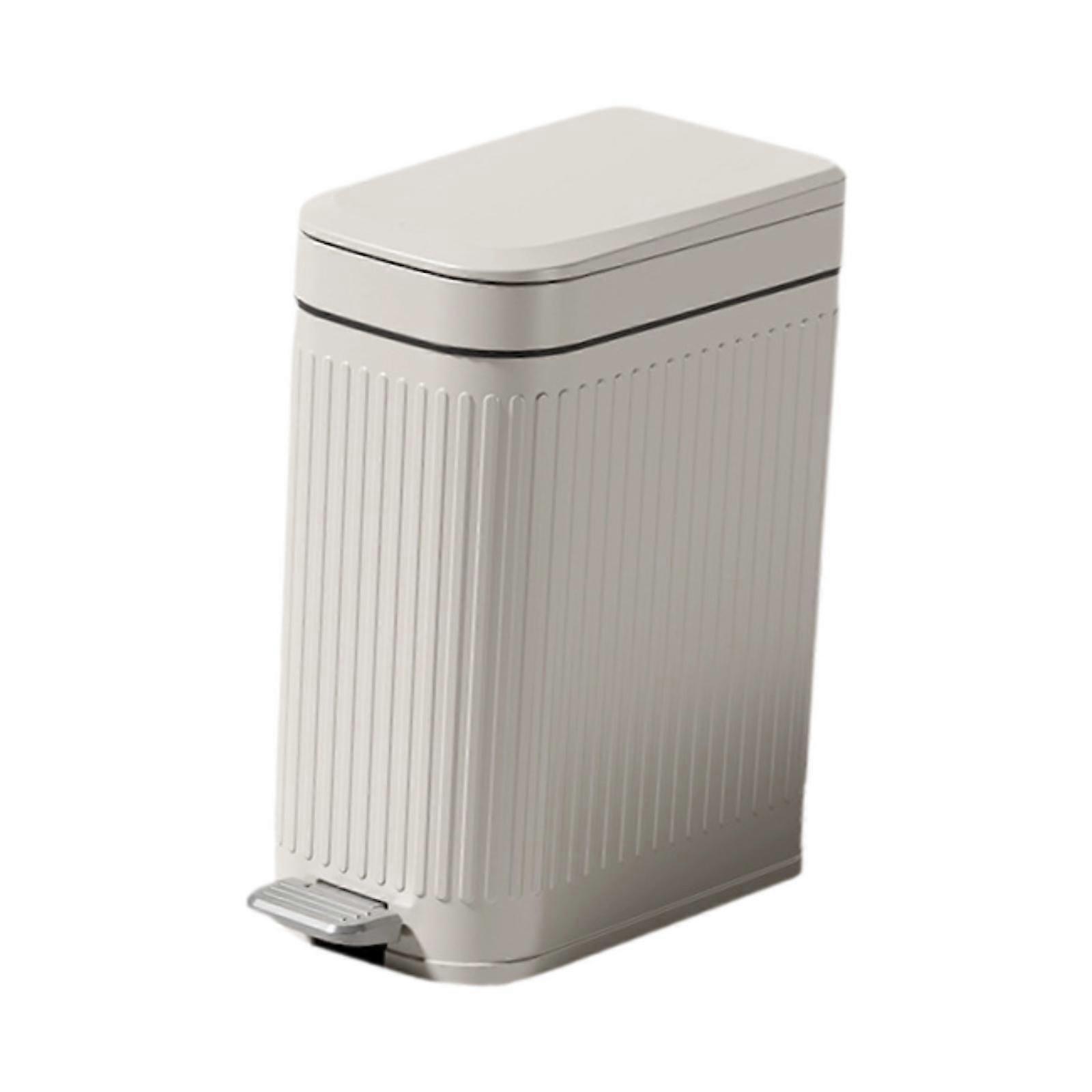2 in 1 Foot Pedal Press Type Garbage Bin, Garbage Container Bin, 8.5L Rectangle