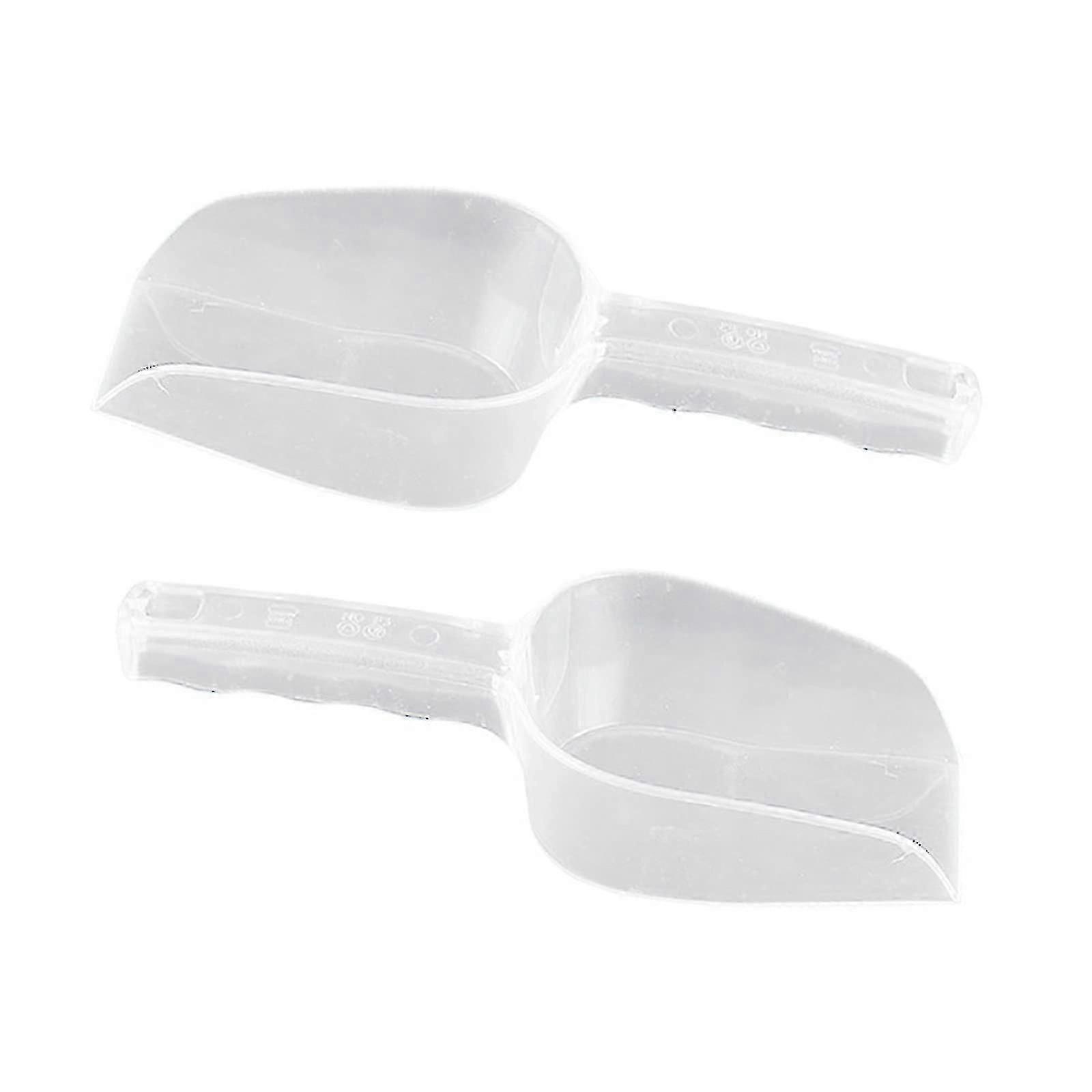 Kitchen Scoops Set - 2 Pcs Transparent Plastic Measuring Shovels