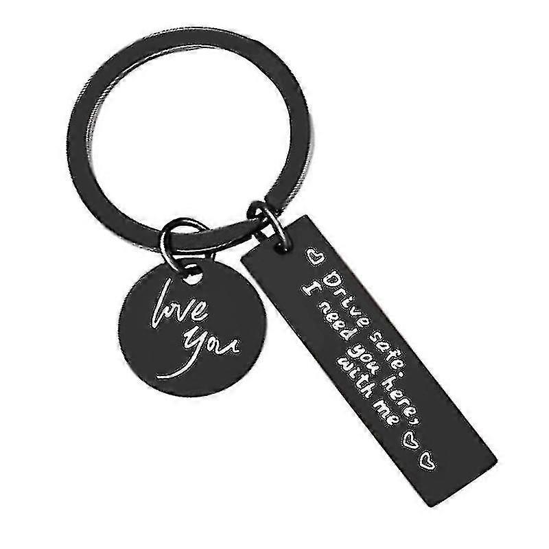 Drive Safe nøkkelring - rustfritt stål Letter Key Ring Gift