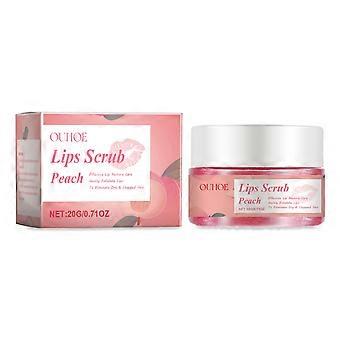 OUHOE Peach Lip Moisturizer, skånsom fuktighetsgivende og fuktighetsgivende pleie Gloss Moisturizing Repair Dry Dead Skin Lip Cream