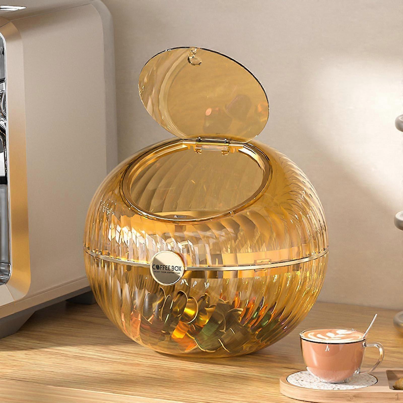 Coffee Capsule Storage Box Container Durable Elegant Clear Pod Organizer Espresso