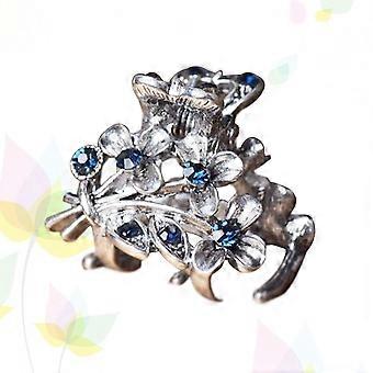 Fermaglio per capelli di cristallo Hair Claw Vintage Hair Pin Fermaglio per donne e ragazze (foglia)