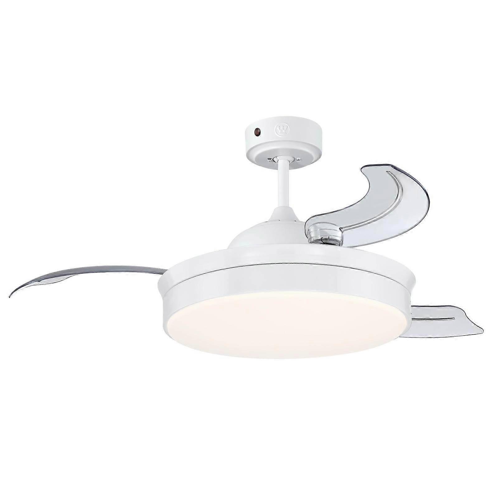 Retractable ceiling fan Tori with LED and remote