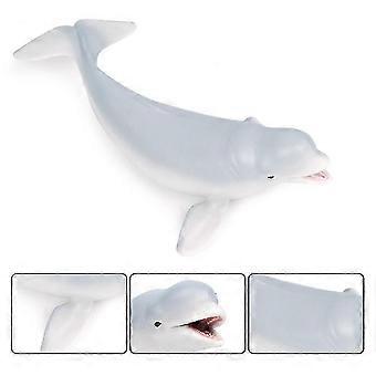 Balena bianca giocattolo, modello di animale marino per decorazione, 1 pezzo, figura di beluga in plastica