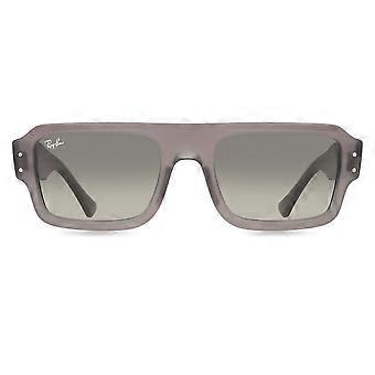 Ray-Ban RB4454 Flacko 680571 Full Rim Transparent Grey Unisex Rectangle Sunglasses UV3 Original