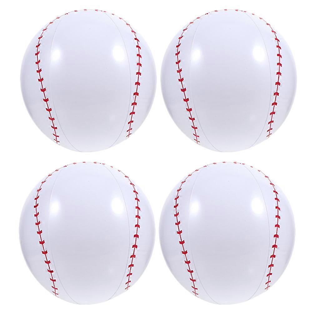 4pcs Beach Baseballs Pool Gonflable Baseballs Outdoor Playing Inflatable Balls