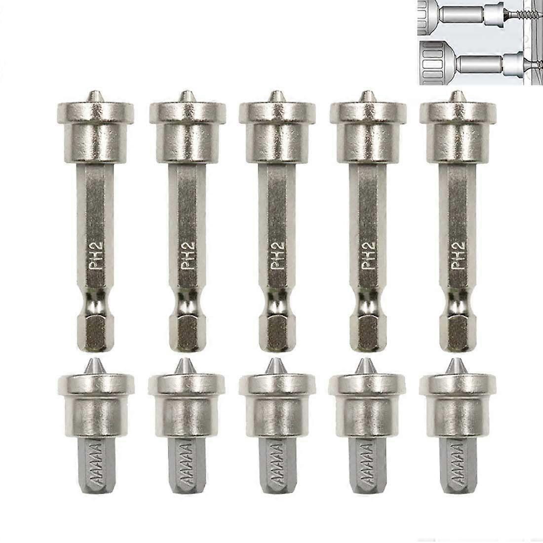 10 PCS Hex Shank Drill Bits Set, Phillips PH2 Screwdriver Bits for Power Drills