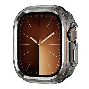 Estuche para Apple Watch Ultra 3 de 49 mm / Ultra 2 de 49 mm / Ultra 49 mm con diseño de anillo decorativo, aleación de zinc + cubierta protectora de PC - Resistente al deslustre