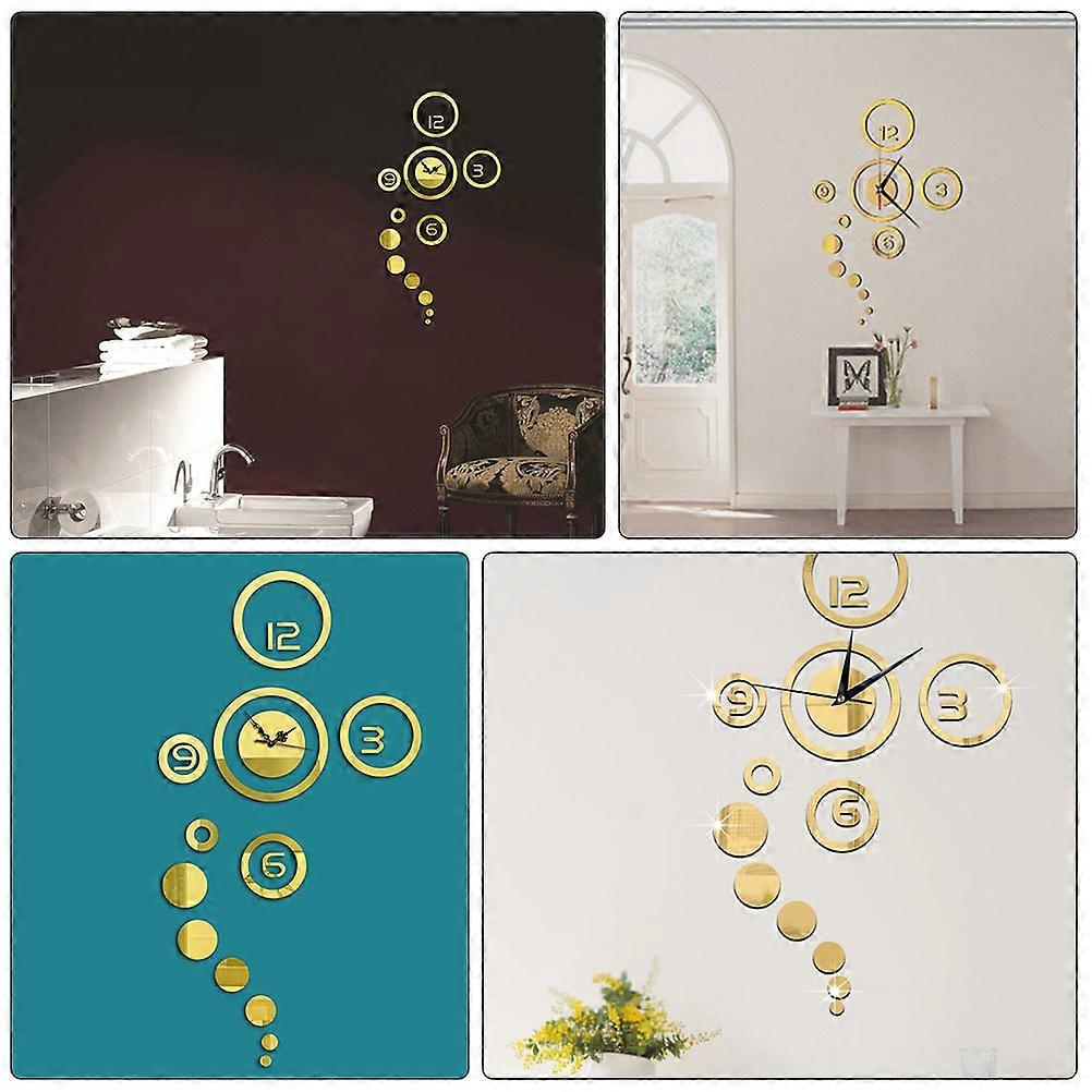 Chic Sticky Wall Clock Wall Decorative Clock Exquisite Household Wall Clock