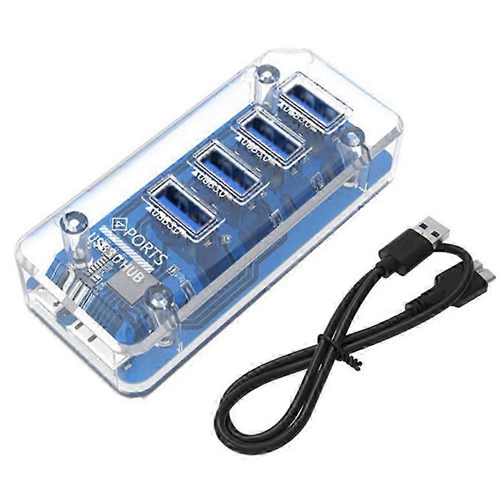 4XUSB3.0 Splitter HUB Laptop Desktop Computer Hub Multi-Port USB Docking Station Adapter Splitter,Rectangular Model