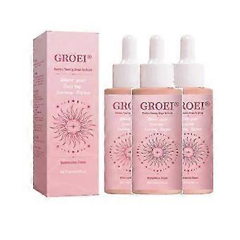 1-3X Gotas Autobronceadoras Realzan la Melanina de la Piel Bronceador Líquido Bronceador Natural para Cuerpo y Rostro Previene las Quemaduras Solares Bronceado Sin Sol