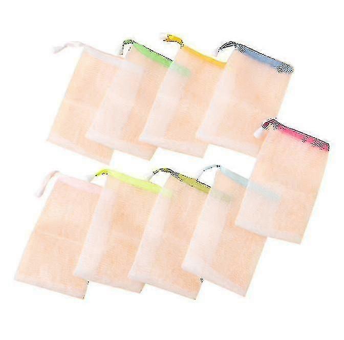 10 Pcs Soap Pouch,drawstring Foam Net Sack(color Random)