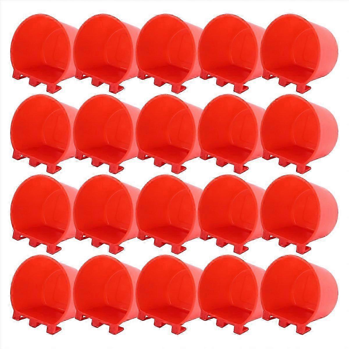 20Pcs Chickens Feeders compatible with Cage, Plastic