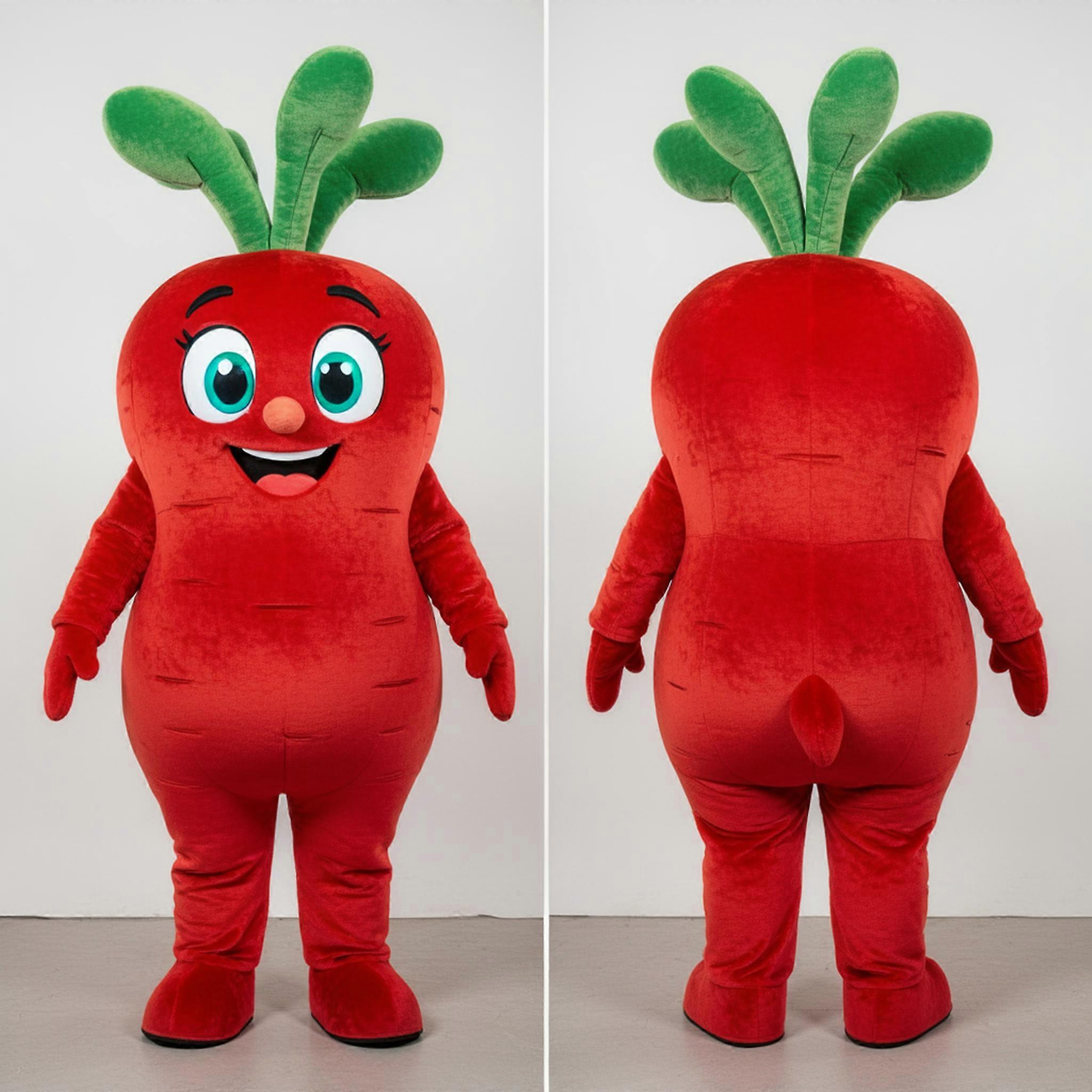 MASTICOT Rust Orange Plump Radish Mascot