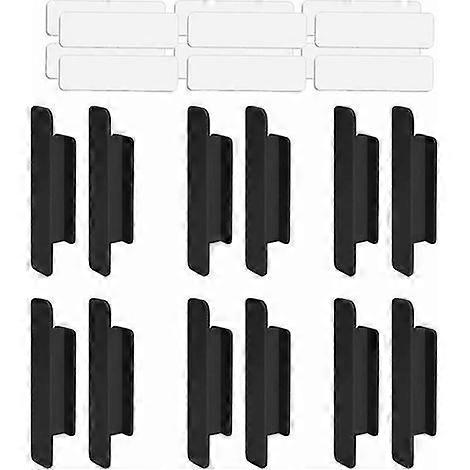 12-piece plastic door knobs. Self-adhesive handles. Adhesive door knobs (black)