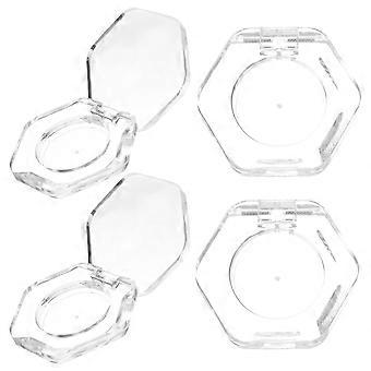 Empty Eyeshadow Pans for Storage 4Pcs Transparent Hexagon Cases