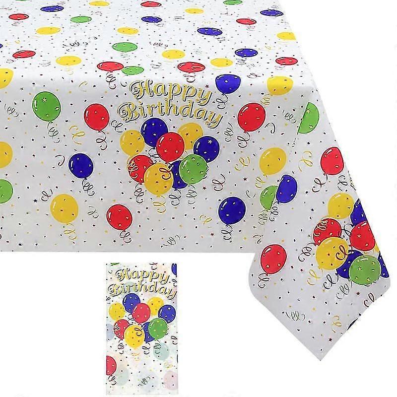 2 Pcs Disposable Plastic Tablecloths, Rectangle Color Balloon 137*274cm