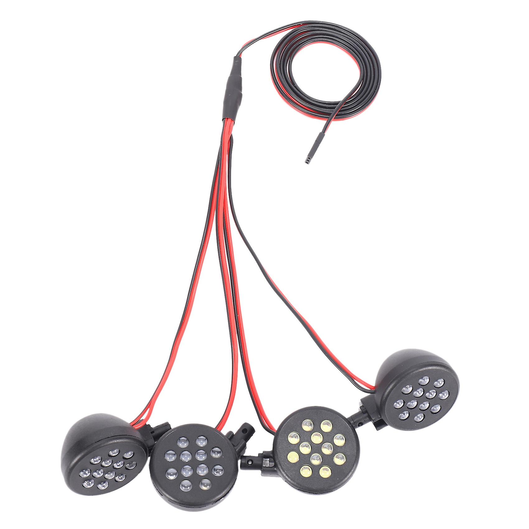 Flisdtry Kit de receptor de 4 LED de plástico para faros delanteros de para 1/5 BAJA Rovan King Motor 5B RC accesorios de piezas de coche