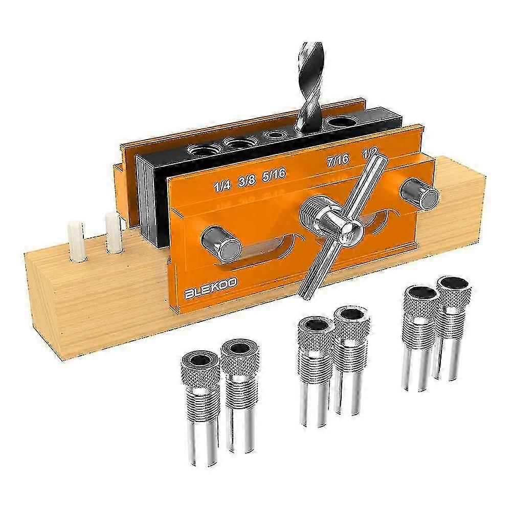 Self Centering Doweling Jig Kit, Adjustable Width Drill Jig for Joiner Set