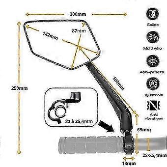 Bike Rearview Mirror Left 360 Adjustable Compatible with E-Bike Scooter Universal Fit