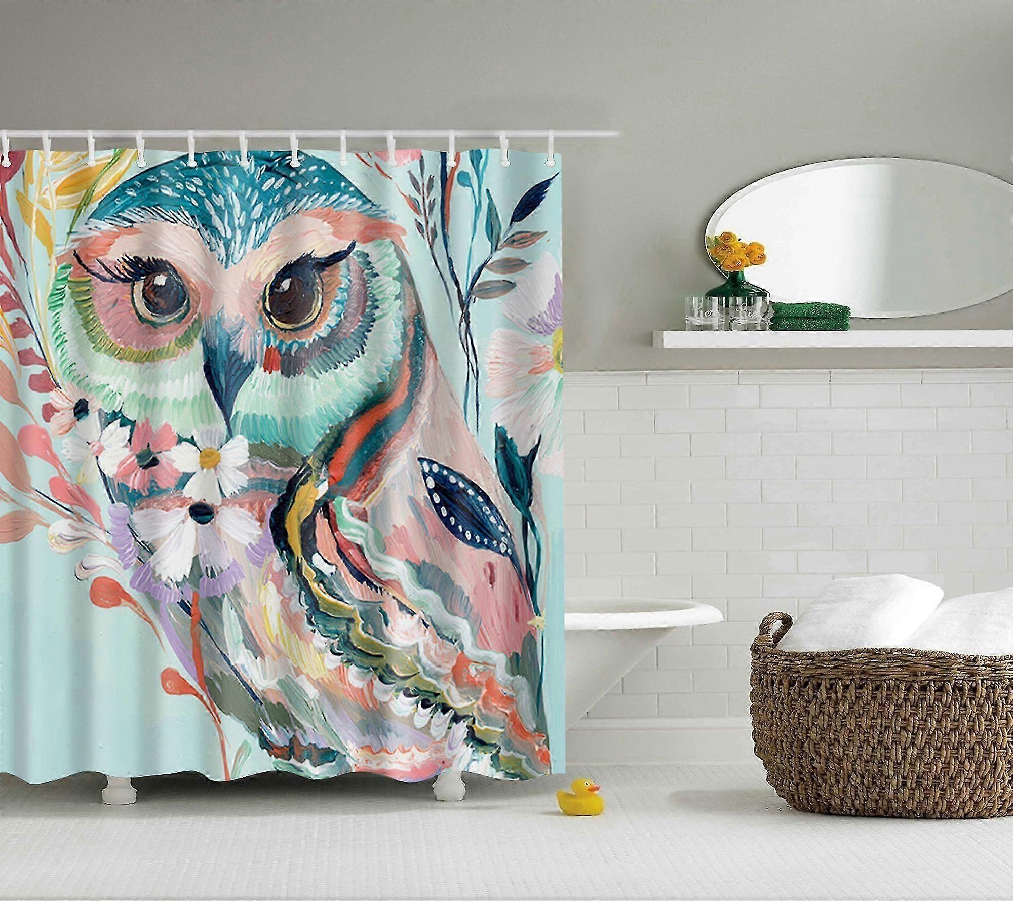 Mildewproof Polyester Shower Curtain With Hooks