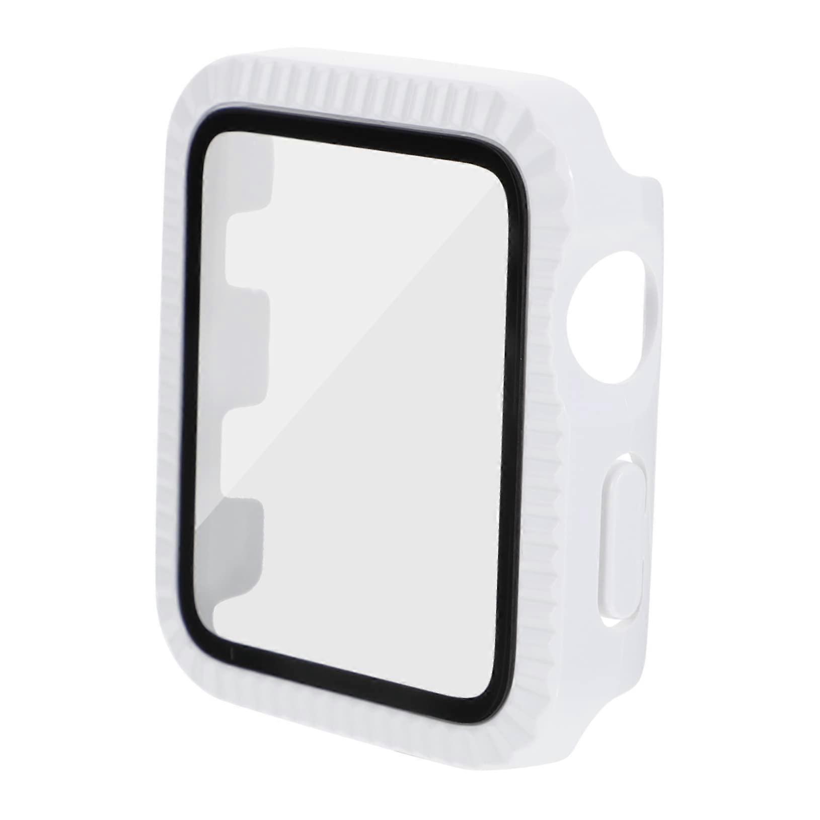 Screen Protector and Case White Tempered Glass Full Coverage ScratchResistant Easy Install for Apple Watch
