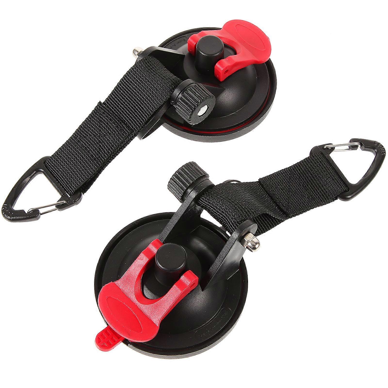 Car Window Suction Cup Hooks Tent Hooks for Rope 2Pcs Black
