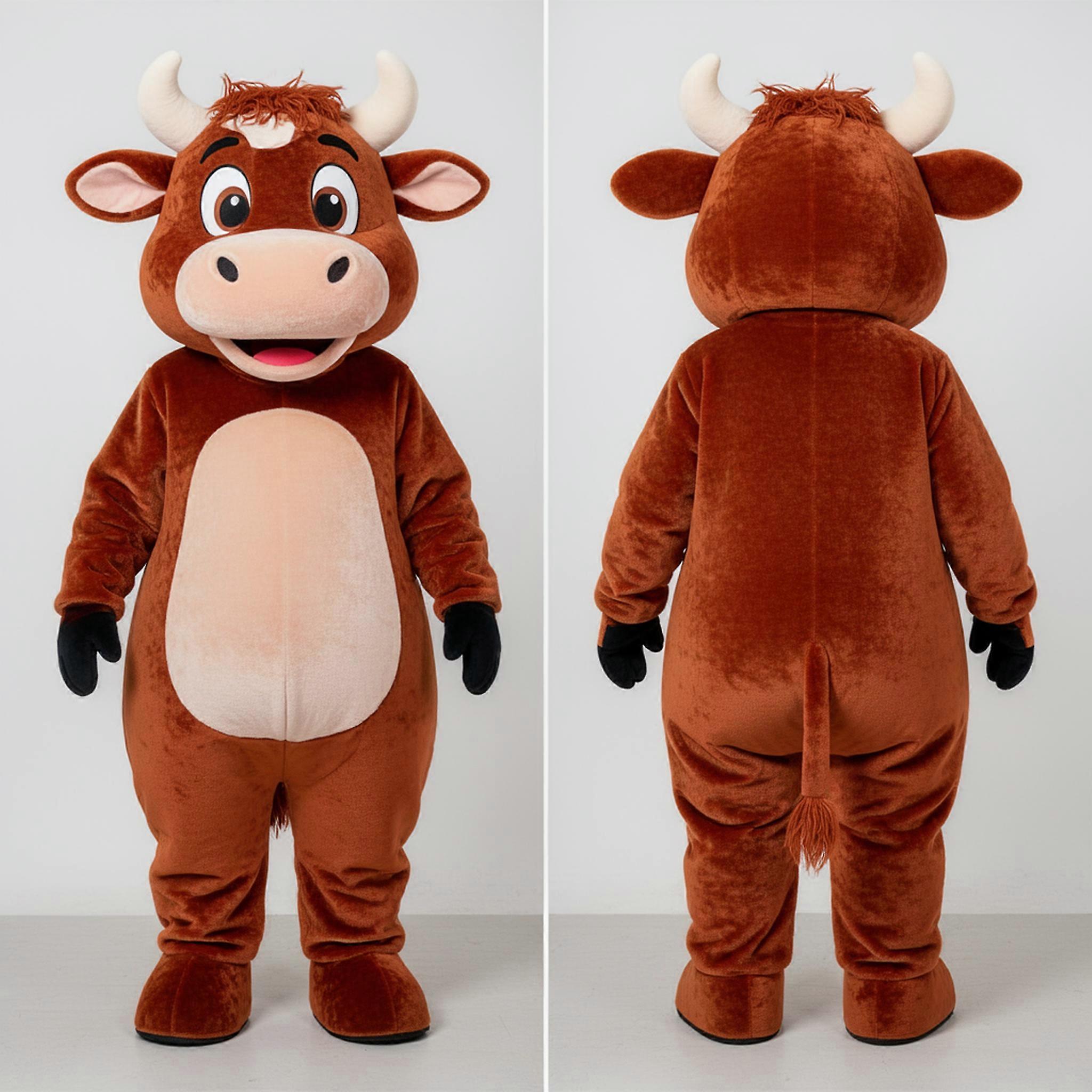 MASTICOT Rust Orange Cuddly Cow Mascot