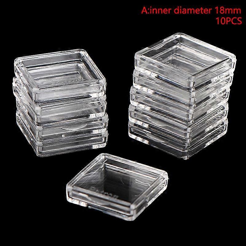 10 Pcs Square Clear Protector Containers Case For Token Board Game Holder Boxes