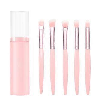 Eye Makeup Brush Set for Eyeliner Application 1Set Pink Synthetic Fiber Eyebrushes