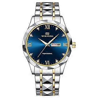 VA VA VOOM Nuevo diseño de moda Reloj de pulsera de acero inoxidable resistente al agua con calendario clásico Reloj de cuarzo de lujo para hombre