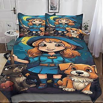 uihh1885 LikeEj Dog Duvet Cover Microfiber Bedding Set, 3D Print Halloween Duvet Quilt Cover&Pillowcase With Zipper Closure, Winter Soft Animal Duvet 