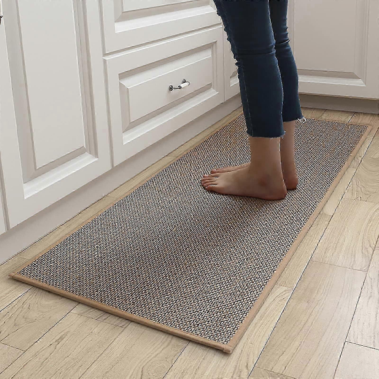 Non-Slip Waterproof Linen Kitchen Mat